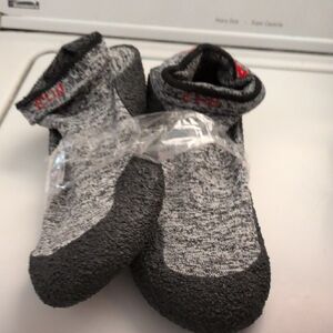 WHITIN Gray and Black Knit Booties